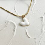 گردنبند قلب صورتی و سفید و قرمز