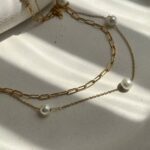 گردنبند دولاین جذاب مرواریدی