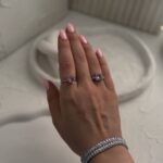 دستبند تنیسی صورتی و سیلور