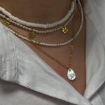 گردنبند صدفی طرح اشکی