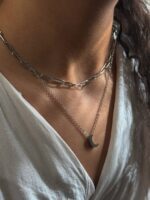 گردنبند دو لاین ماه سیلور