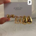 پک گوشواره سه تایی طلایی ۱