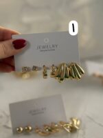 پک گوشواره سه تایی طلایی ۱