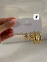 پک گوشواره سه تایی طلابی ۱ - Image 2