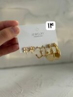 پک گوشواره سه تایی طلابی ۱ - Image 4