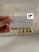 پک گوشواره سه تایی طلابی ۱ - Image 3