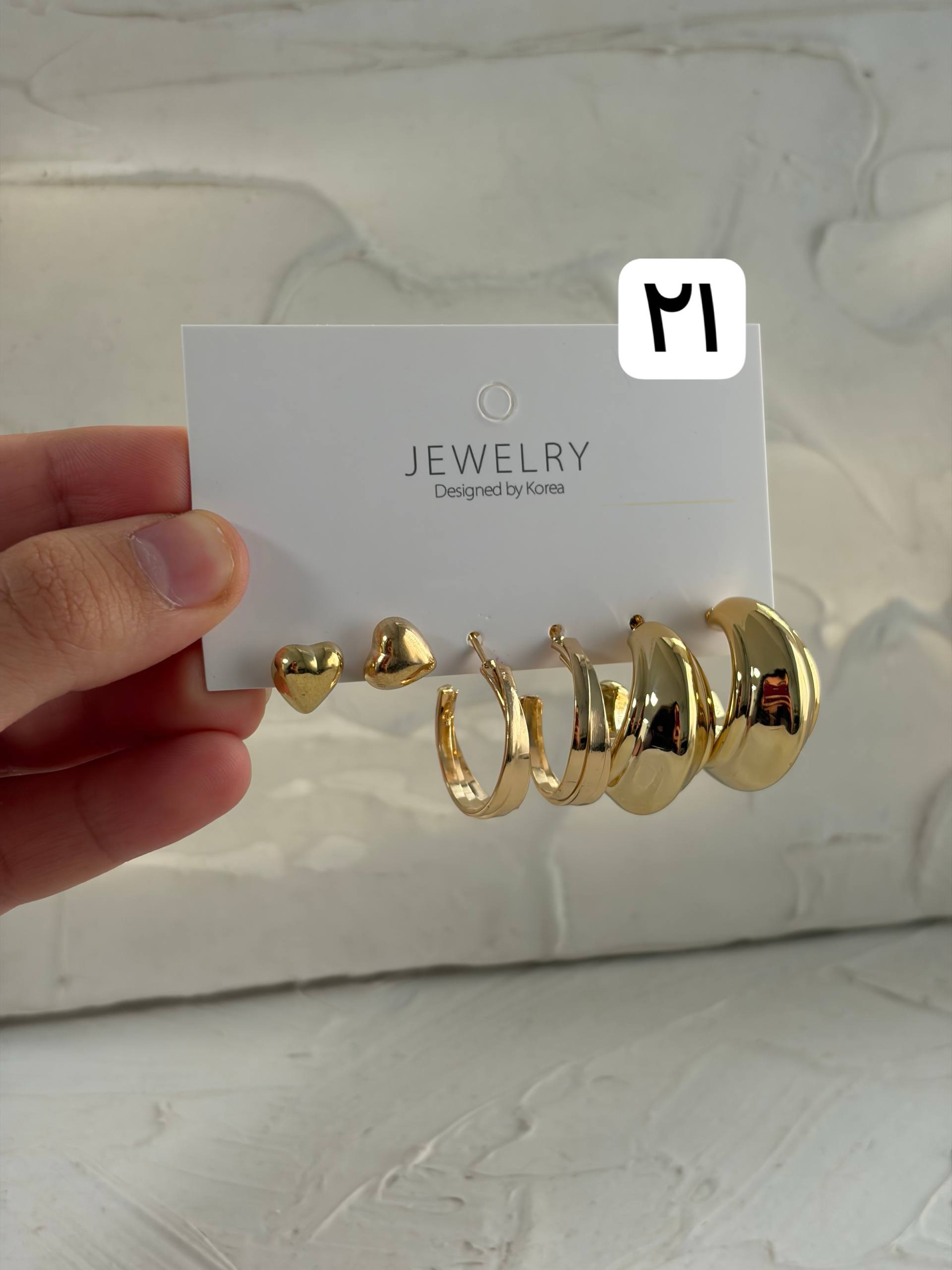 IMG_20251130_113834_588 پک کوشواره سه تایی طلایی ۱ - Image 1