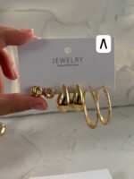 پک گوشواره سه تایی طلایی ۱ - Image 3