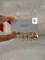 پک گوشواره سه تایی طلایی ۱ - Image 5