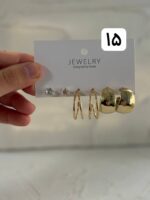 پک گوشواره سه تایی طلابی ۱ - Image 5