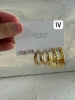 پک گوشواره سه تایی طلایی ۱ - Image 2