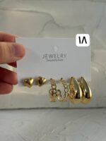 پک گوشواره سه تایی طلایی ۱ - Image 3