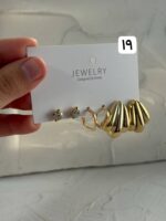 پک گوشواره سه تایی طلایی ۱ - Image 4