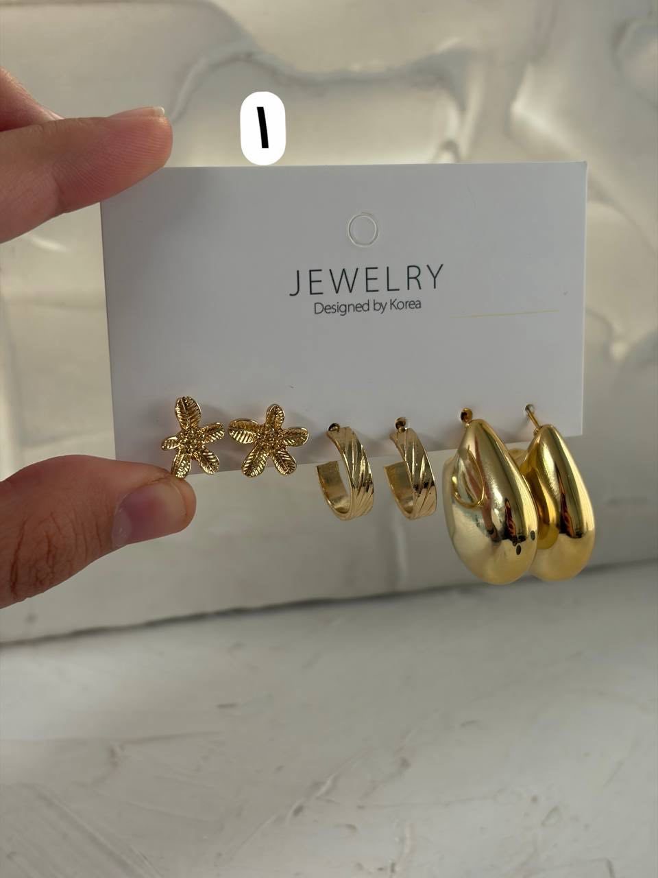 IMG_20251201_115538_131 پک سه تایی گوشواره طلایی ۲ - Image 1