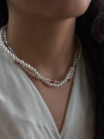 گردنبند دو لاین گیلاس مروارید