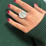 انگشتر ابکاری نقره گرد