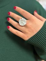 انگشتر ابکاری نقره گرد