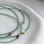 گردنبند منجوقی با قلب سه بعدی طلایی