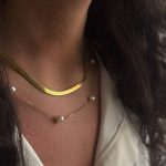 گردنبند دو لاین ماری مروارید طلایی